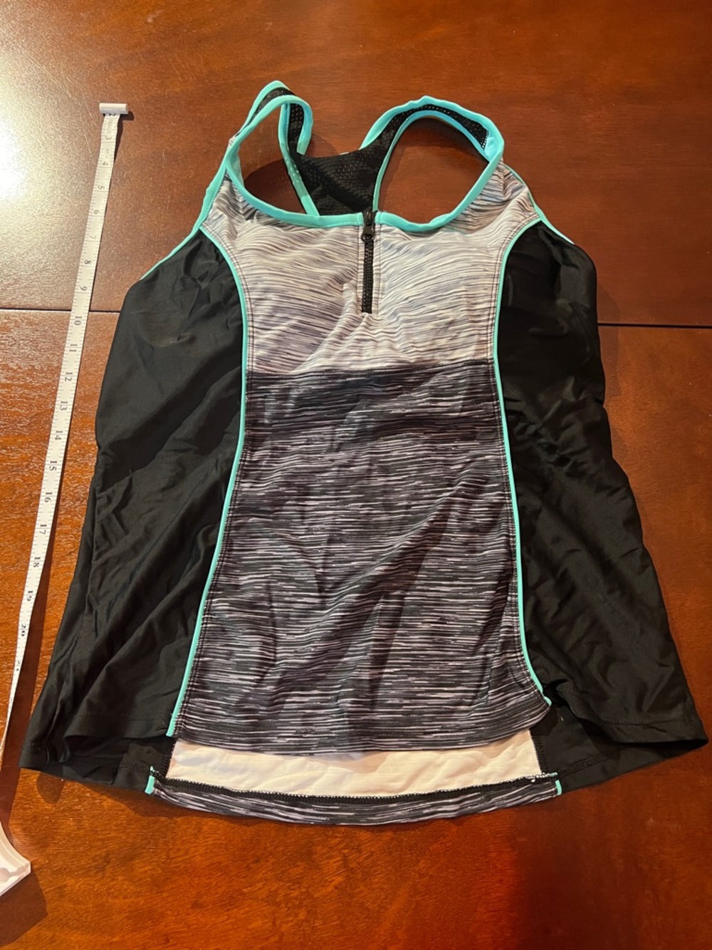 ZeroXposur Black and Turquoise Racerback Swim Tankini